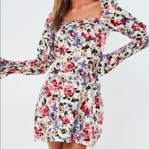 Missguided floral milkmaid dress, size 4